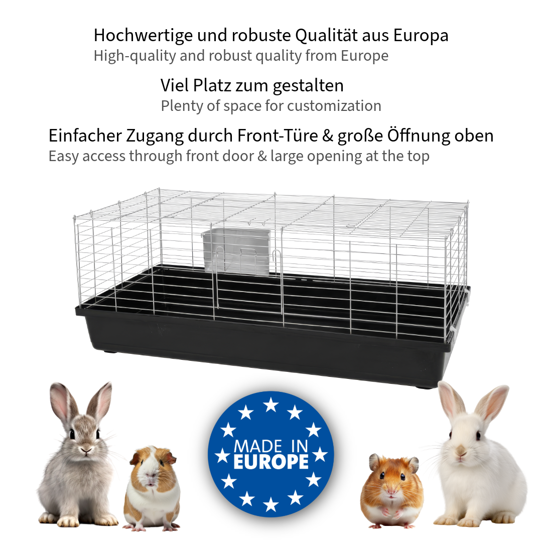 Cage pour cochon d'Inde XXL, cage pour lapin, cage pour rongeur 1,20 m
