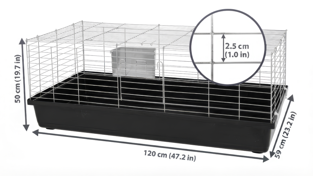 Cage pour cochon d'Inde XXL, cage pour lapin, cage pour rongeur 1,20 m