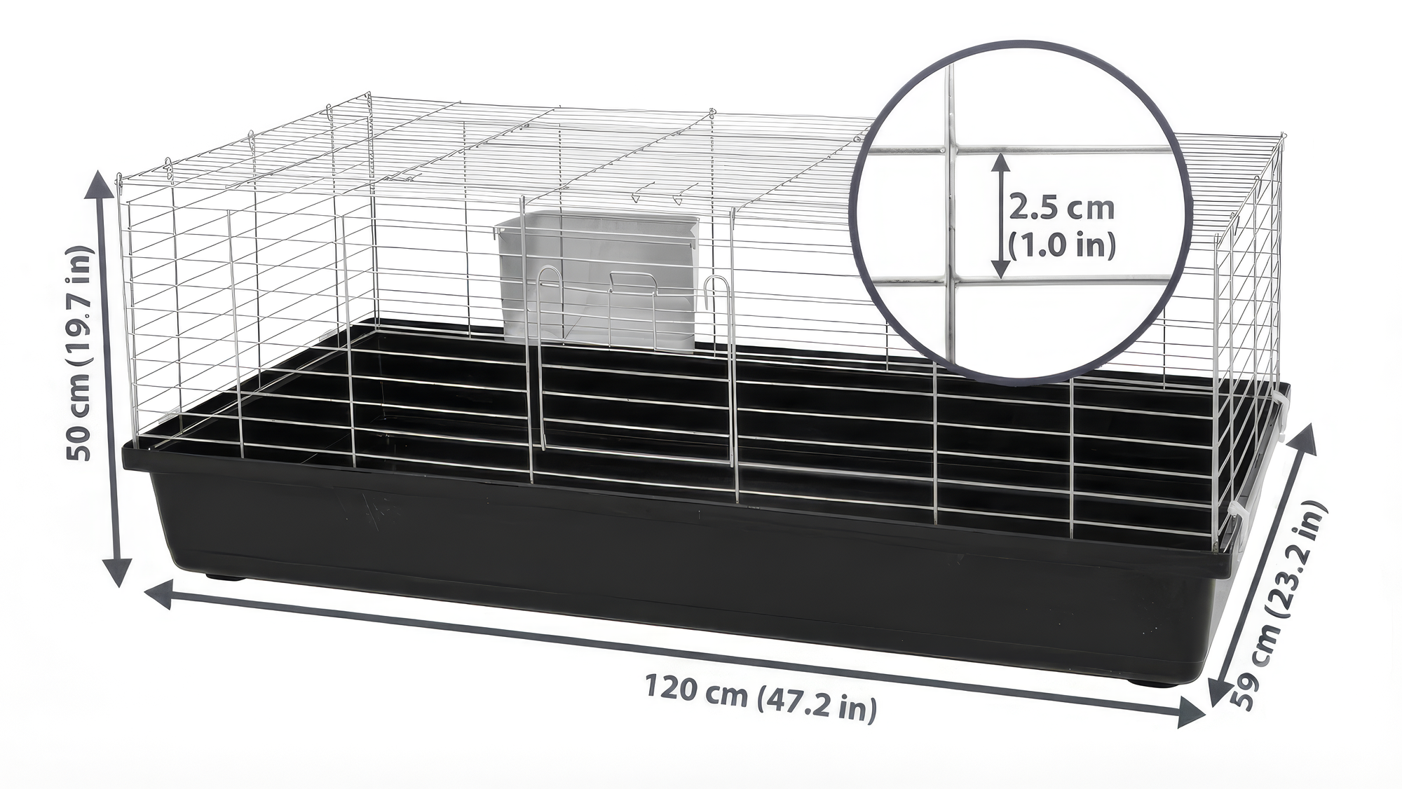 Cage pour cochon d'Inde XXL, cage pour lapin, cage pour rongeur 1,20 m